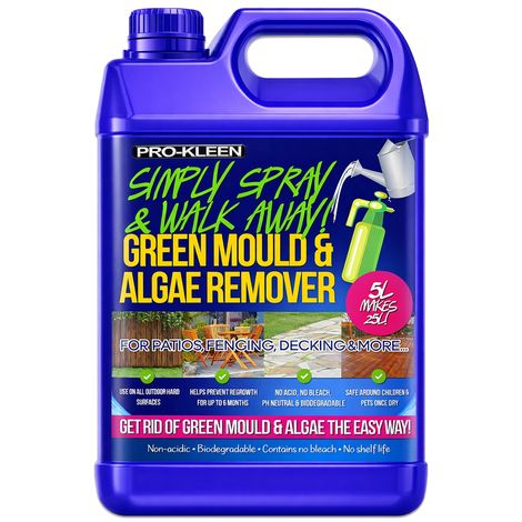 ProKleen Simply Spray & Walk away Green Mould And Algae Remover Concentrate Cleaner For Patio, Fencing, Decking And More